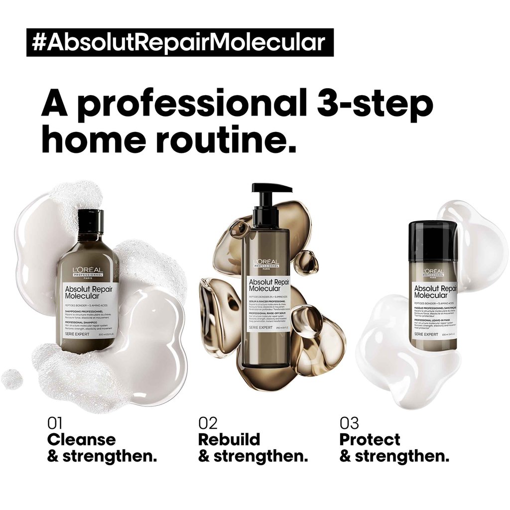 L'OREAL. SÉRIE EXPERT ABSOLUT REPAIR MOLECULAR LEAVE-IN MASK - 250 ML - Image 4
