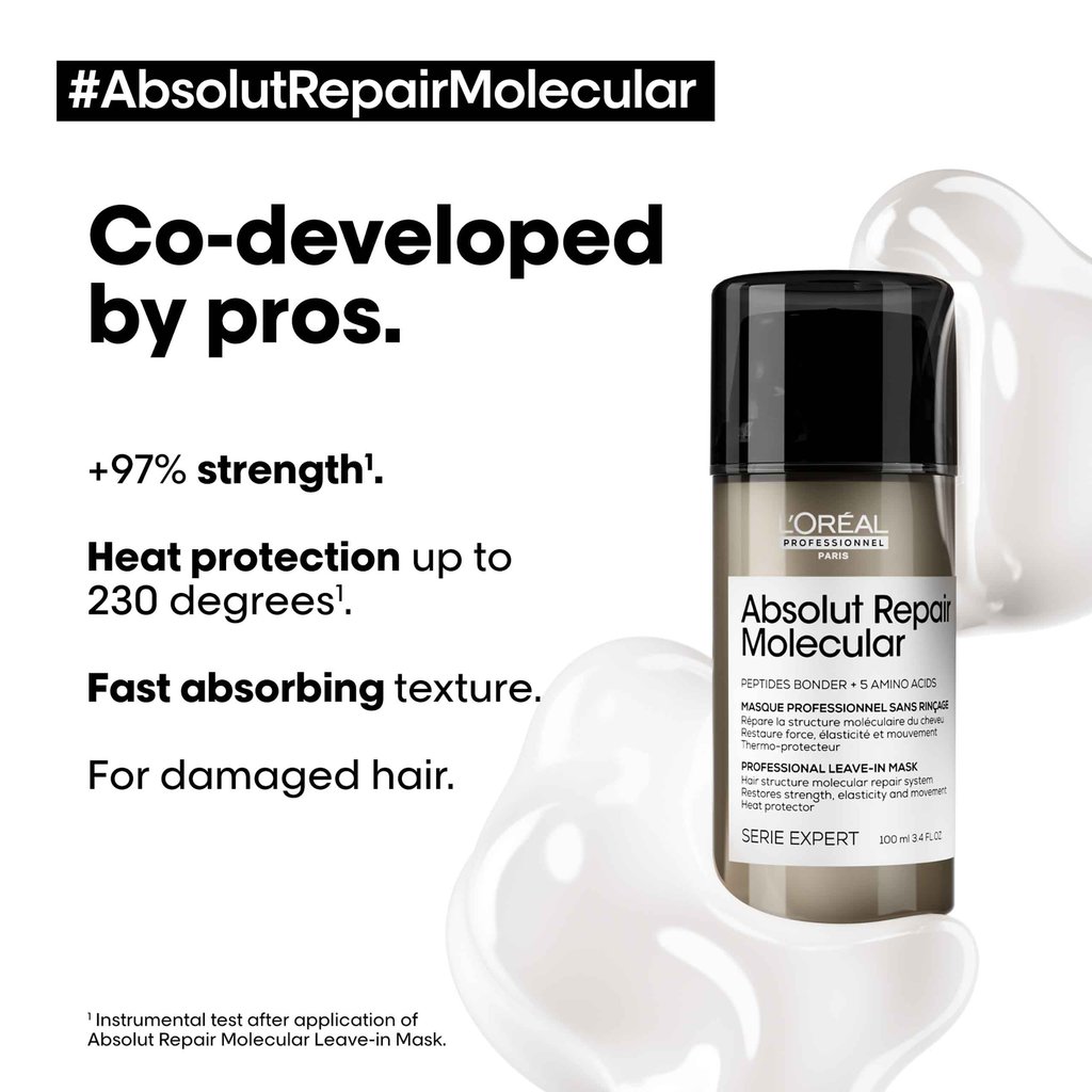 L'OREAL. SÉRIE EXPERT ABSOLUT REPAIR MOLECULAR LEAVE-IN MASK - 250 ML - Image 2