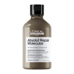 L'Oréal professionnel Absolut Repair Molecular Shampoo 300ml - Repairs Damage & Restores Strength, With Peptide Bonder & Amino Acids, Sulfate-Free, For All Damaged Hair